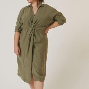Anthropologie Graziella Twist- Waist Shirt Dress
